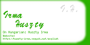 irma huszty business card